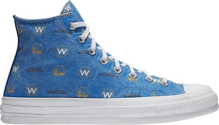 נעלי סניקרס NBA x Chuck 70 Hi 'Golden State Warriors' של המותג קונברס אולסטאר בצבע כְּחוֹל עשויות 