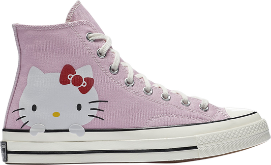 נעלי סניקרס Hello Kitty x Chuck 70 Canvas Hi Top 'Prism Pink' של המותג קונברס אולסטאר בצבע וָרוֹד עשויות 