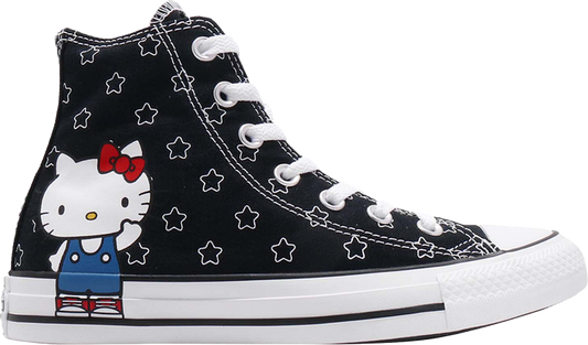 נעלי סניקרס Hello Kitty x Chuck Taylor All Star High 'Black' של המותג קונברס אולסטאר בצבע שָׁחוֹר עשויות 