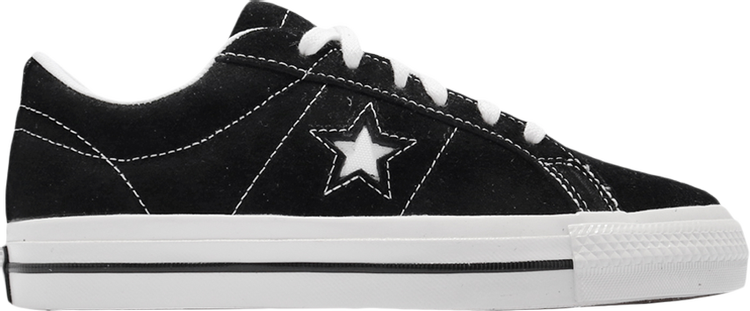 נעלי סניקרס One Star Low 'Black White' של המותג קונברס אולסטאר בצבע שָׁחוֹר עשויות עור (זמש)