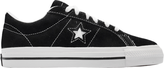 נעלי סניקרס One Star Low 'Black White' של המותג קונברס אולסטאר בצבע שָׁחוֹר עשויות עור (זמש)