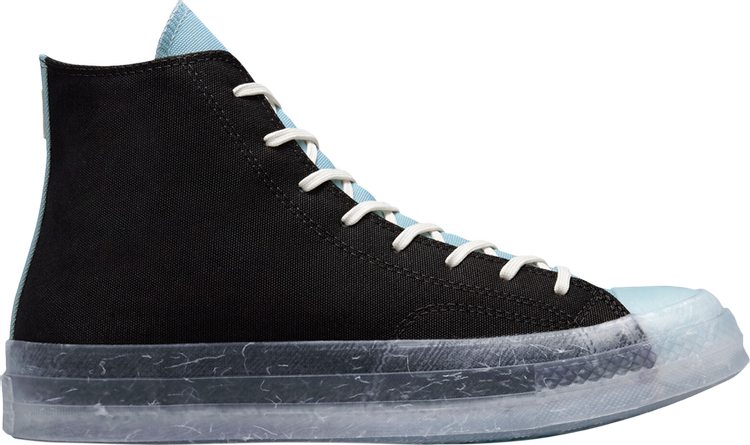 נעלי סניקרס Renew Chuck 70 High 'Egret Black' של המותג קונברס אולסטאר בצבע שָׁחוֹר עשויות בַּד