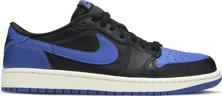 נעלי סניקרס Air Jordan 1 Retro Low OG 'Royal' של המותג נייקי בצבע שָׁחוֹר עשויות עוֹר