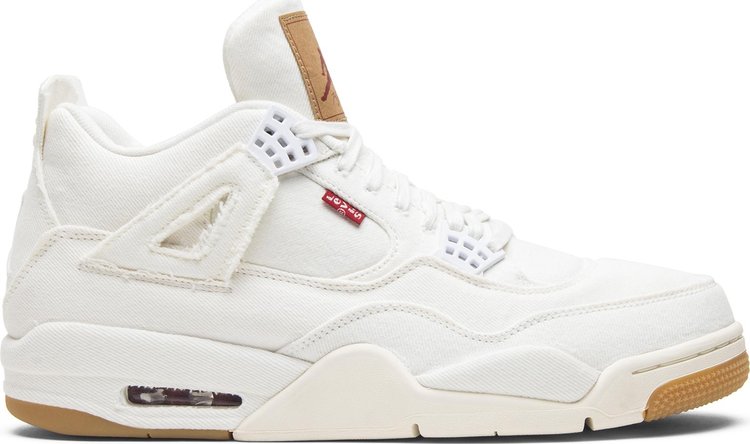 נעלי סניקרס Levi's x Air Jordan 4 Retro 'White Denim' של המותג נייקי בצבע לבן עשויות 