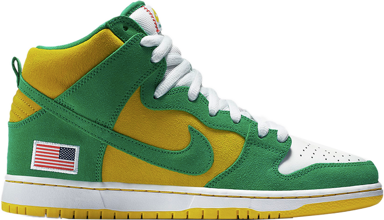 נעלי סניקרס Dunk High Pro SB 'Oakland Athletics' של המותג נייקי בצבע ירוק עשויות 