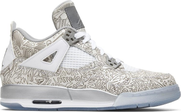 נעלי סניקרס Air Jordan 4 Retro BG 'Laser' של המותג נייקי בצבע לבן עשויות 