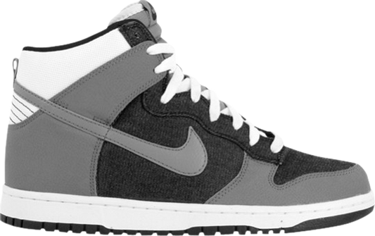 נעלי סניקרס Dunk High 'Black Cool Grey' של המותג נייקי בצבע שָׁחוֹר עשויות עוֹר