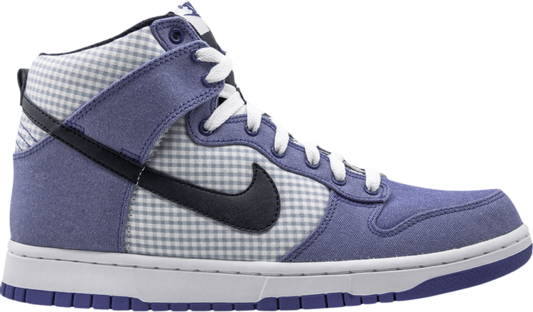 נעלי סניקרס Dunk High 'Gingham Pack - Lyon Blue' של המותג נייקי בצבע כְּחוֹל עשויות 