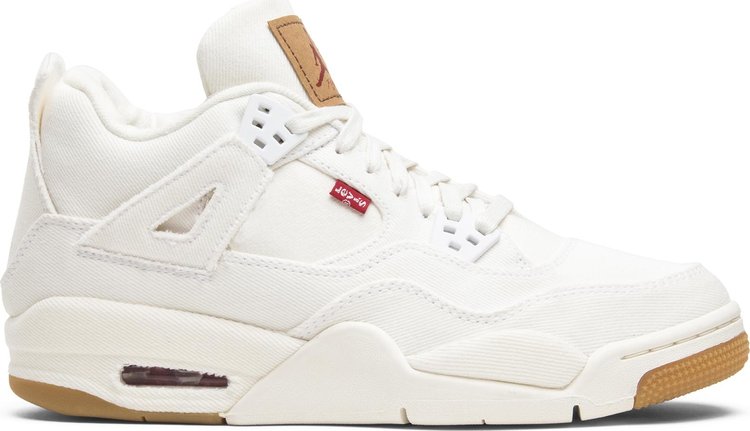 נעלי סניקרס Levi's x Air Jordan 4 Retro GS 'White Denim' של המותג נייקי בצבע לבן עשויות 