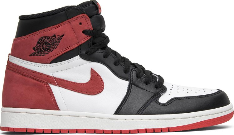 נעלי סניקרס Air Jordan 1 Retro High OG 'Track Red' של המותג נייקי בצבע אָדוֹם עשויות עוֹר