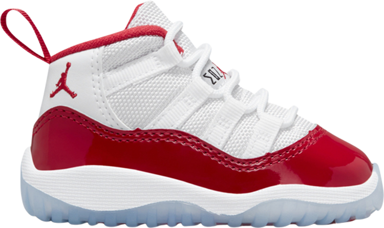 נעלי סניקרס Air Jordan 11 Retro TD 'Cherry' של המותג נייקי בצבע לבן עשויות עוֹר