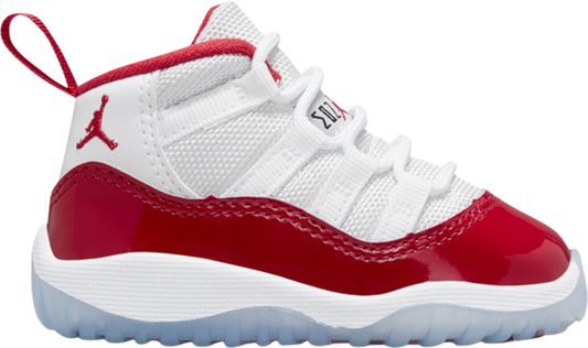 נעלי סניקרס Air Jordan 11 Retro TD 'Cherry' של המותג נייקי בצבע לבן עשויות עוֹר