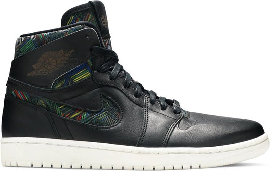 נעלי סניקרס Air Jordan 1 Retro High Nouveau 'BHM' של המותג נייקי בצבע שָׁחוֹר עשויות עוֹר