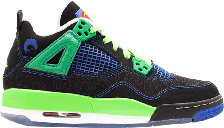 נעלי סניקרס Air Jordan 4 Retro GS 'Doernbecher' של המותג נייקי בצבע שָׁחוֹר עשויות 