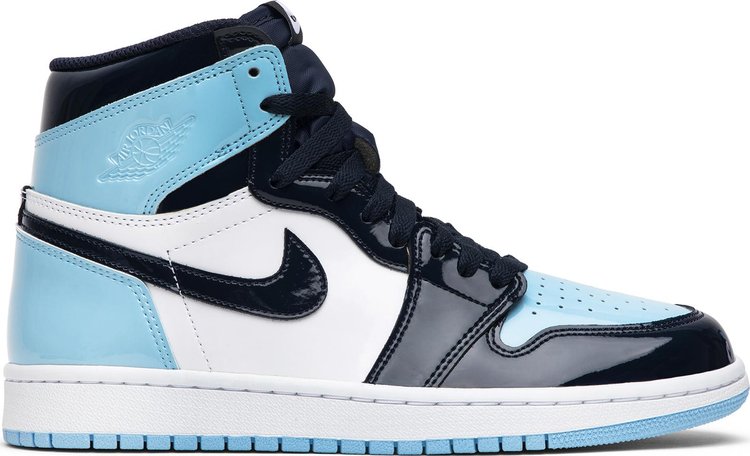 נעלי סניקרס Wmns Air Jordan 1 Retro High OG 'Blue Chill' של המותג נייקי בצבע כְּחוֹל עשויות עור פטנט
