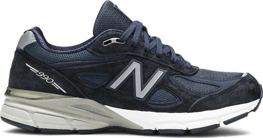 נעלי סניקרס 990v4 Made In USA 'Navy' 2016 של המותג ניו באלאנס בצבע כְּחוֹל עשויות עור (זמש)