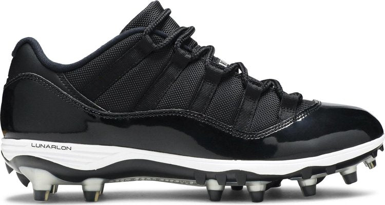 נעלי סניקרס Jordan 11 Retro Low TD Cleat 'Space Jam' של המותג נייקי בצבע שָׁחוֹר עשויות עור פטנט