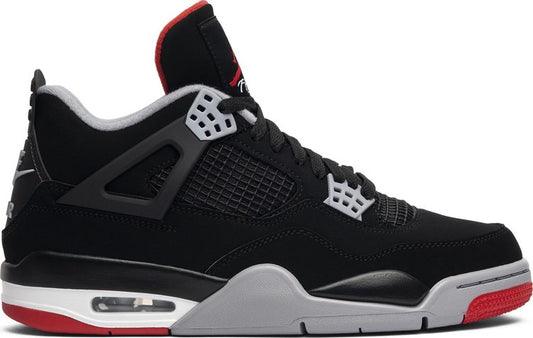נעלי סניקרס Air Jordan 4 Retro OG 'Bred' 2019 של המותג נייקי בצבע שָׁחוֹר עשויות 