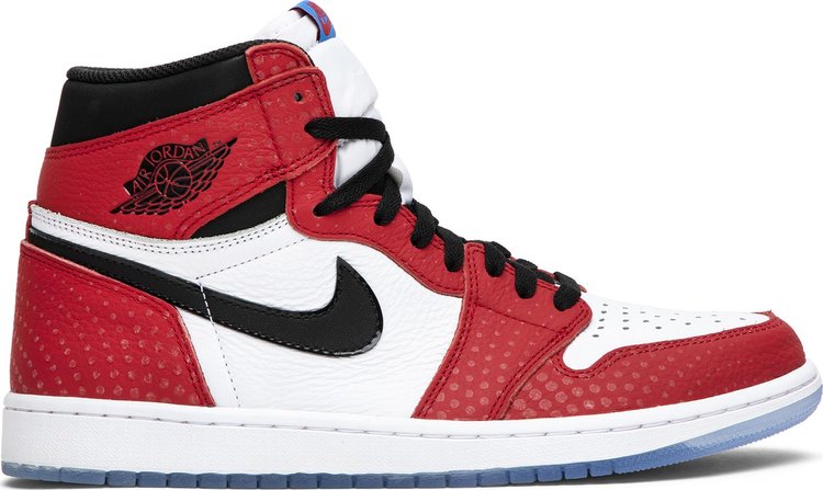 נעלי סניקרס Marvel x Air Jordan 1 Retro High OG 'Origin Story' של המותג נייקי בצבע אָדוֹם עשויות עוֹר