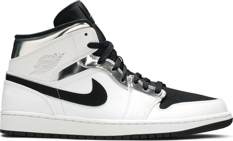 נעלי סניקרס Air Jordan 1 Mid 'Alternate Think 16' של המותג נייקי בצבע כסף עשויות עוֹר