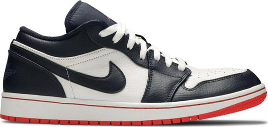 נעלי סניקרס Air Jordan 1 Retro Low 'Obsidian Ember' של המותג נייקי בצבע כְּחוֹל עשויות עוֹר