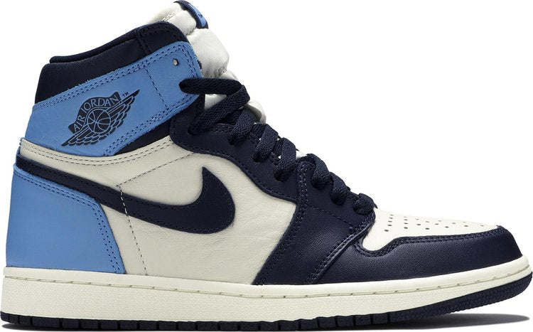 נעלי סניקרס Air Jordan 1 Retro High OG 'Obsidian' של המותג נייקי בצבע כְּחוֹל עשויות עוֹר