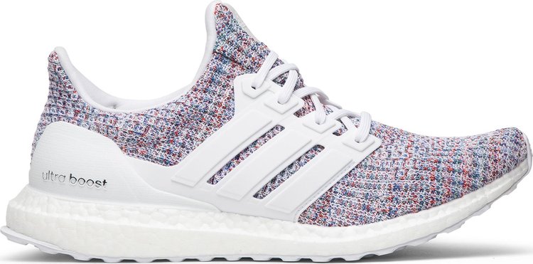 נעלי סניקרס UltraBoost 4.0 'White Multicolor' של המותג אדידס בצבע לבן עשויות ניילון פוליאסטר Primeknit