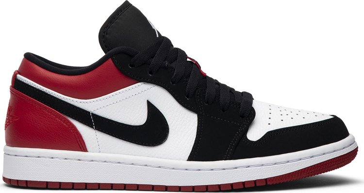נעלי סניקרס Air Jordan 1 Low 'Black Toe' של המותג נייקי בצבע אָדוֹם עשויות עוֹר