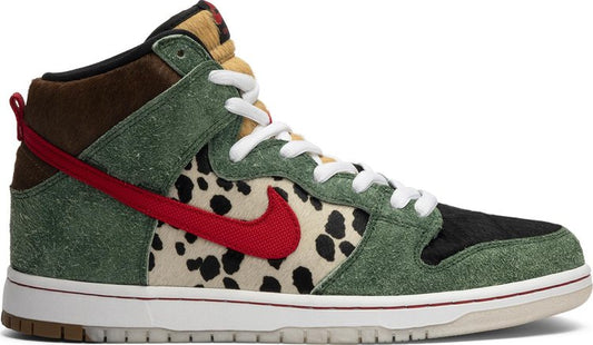 נעלי סניקרס Dunk High SB 'Walk The Dog' של המותג נייקי בצבע ירוק עשויות 