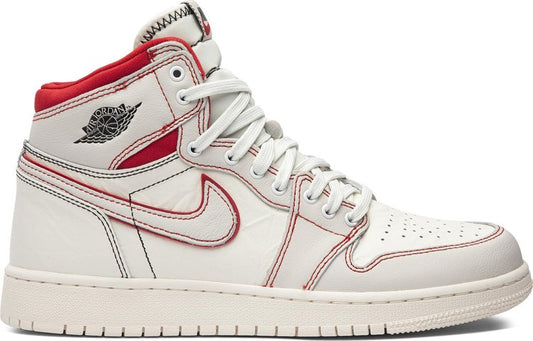 נעלי סניקרס Air Jordan 1 Retro High OG GS 'Phantom' של המותג נייקי בצבע אָדוֹם עשויות עוֹר