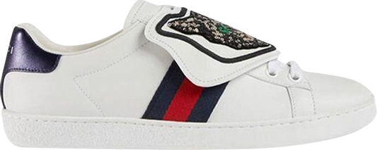 נעלי סניקרס Gucci Wmns Ace 'Cat' של המותג גוצ'י בצבע לבן עשויות עגל