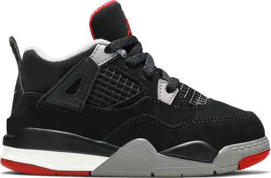 נעלי סניקרס Air Jordan 4 Retro TD 'Bred' 2019 של המותג נייקי בצבע שָׁחוֹר עשויות 