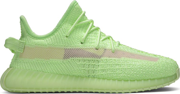 נעלי סניקרס Yeezy Boost 350 V2 GID Kids 'Glow' של המותג אדידס בצבע ירוק עשויות ניילון פוליאסטר Primeknit