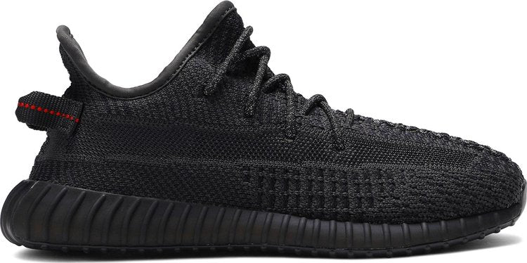 נעלי סניקרס Yeezy Boost 350 V2 Kids 'Black Non-Reflective' של המותג אדידס בצבע שָׁחוֹר עשויות ניילון פוליאסטר Primeknit