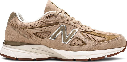 נעלי סניקרס 990v4 Made in USA 'Hemp' של המותג ניו באלאנס בצבע שָׁזוּף עשויות עור (זמש)