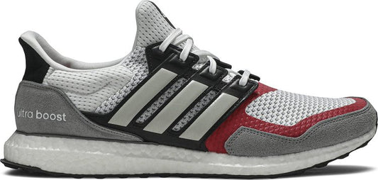 נעלי סניקרס UltraBoost 1.0 S&L 'Grey Scarlet' של המותג אדידס בצבע אפור עשויות ניילון פוליאסטר Primeknit