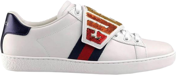 נעלי סניקרס Gucci Wmns Ace Low 'Gucci Patch' של המותג גוצ'י בצבע לבן עשויות 
