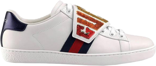 נעלי סניקרס Gucci Wmns Ace Low 'Gucci Patch' של המותג גוצ'י בצבע לבן עשויות 