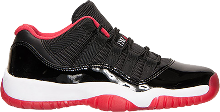 נעלי סניקרס Air Jordan 11 Retro Low BG 'Bred' של המותג נייקי בצבע שָׁחוֹר עשויות 