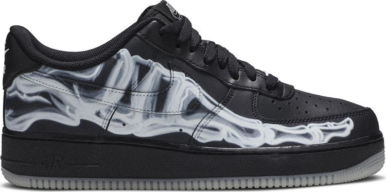 נעלי סניקרס Air Force 1 '07 QS 'Black Skeleton' של המותג נייקי בצבע שָׁחוֹר עשויות 