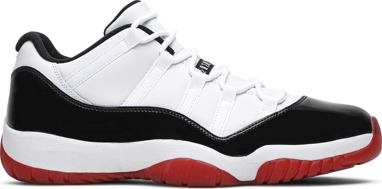 נעלי סניקרס Air Jordan 11 Retro Low 'Concord-Bred' של המותג נייקי בצבע לבן עשויות עור פטנט