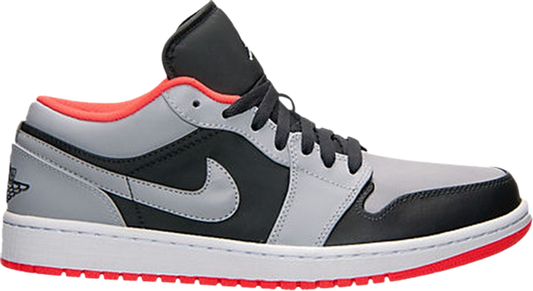 נעלי סניקרס Air Jordan 1 Low 'Wolf Grey Infrared' של המותג נייקי בצבע שָׁחוֹר עשויות 