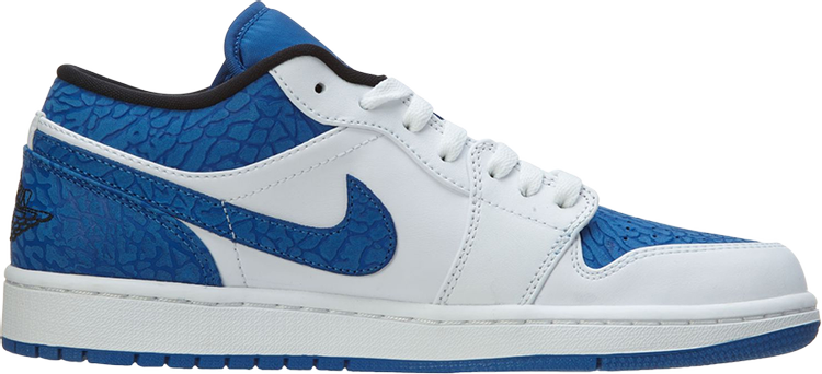 נעלי סניקרס Air Jordan 1 Retro Low 'White Sport Blue' של המותג נייקי בצבע כְּחוֹל עשויות עוֹר