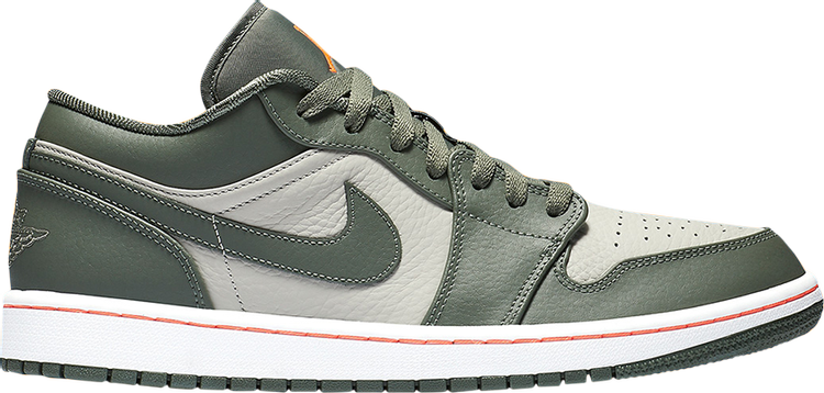 נעלי סניקרס Air Jordan 1 Low 'Military Green' של המותג נייקי בצבע ירוק עשויות עוֹר