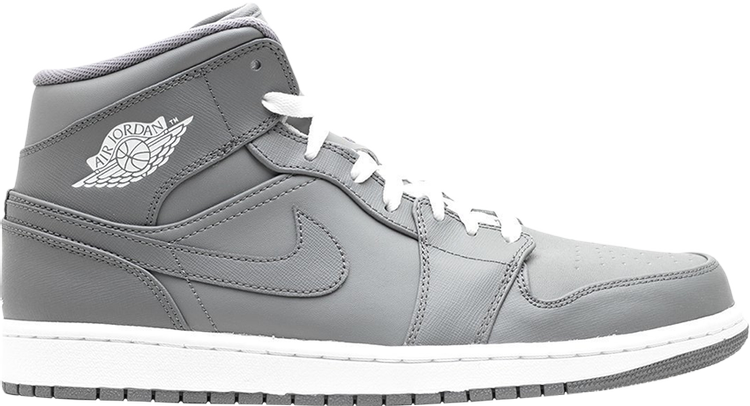 נעלי סניקרס Air Jordan 1 Retro Mid 'Cool Grey' של המותג נייקי בצבע אפור עשויות עוֹר