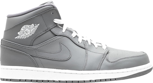 נעלי סניקרס Air Jordan 1 Retro Mid 'Cool Grey' של המותג נייקי בצבע אפור עשויות עוֹר