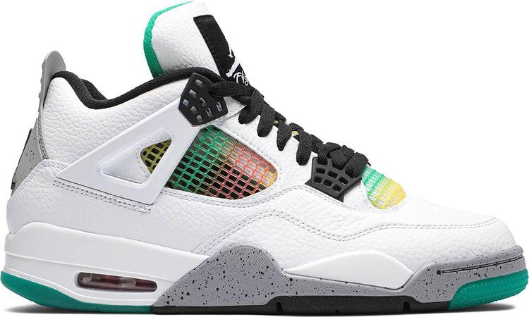 נעלי סניקרס Wmns Air Jordan 4 Retro 'Rasta' של המותג נייקי בצבע לבן עשויות עוֹר