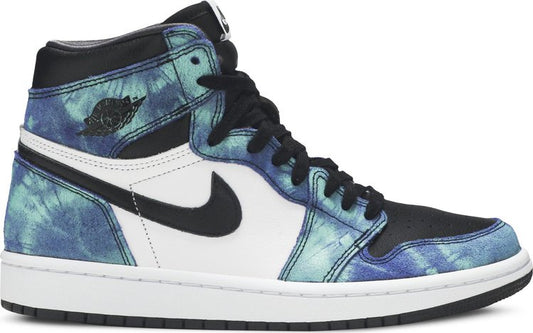 נעלי סניקרס Wmns Air Jordan 1 Retro High OG 'Tie-Dye' של המותג נייקי בצבע ירוק עשויות עוֹר