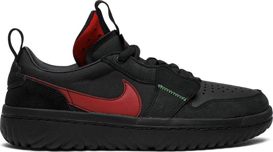 נעלי סניקרס Ghetto Gastro x Air Jordan 1 Low React 'Fearless' של המותג נייקי בצבע שָׁחוֹר עשויות עוֹר