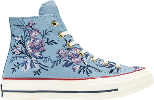 נעלי סניקרס Wmns Chuck 70 Hi 'Floral Embroidery' של המותג קונברס אולסטאר בצבע כְּחוֹל עשויות 